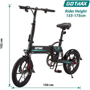 GOTRAX  Vélo Electrique Pliable 16 Pouces 350WATTS